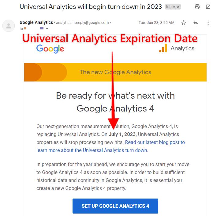 Universal Analytics Expiration Date